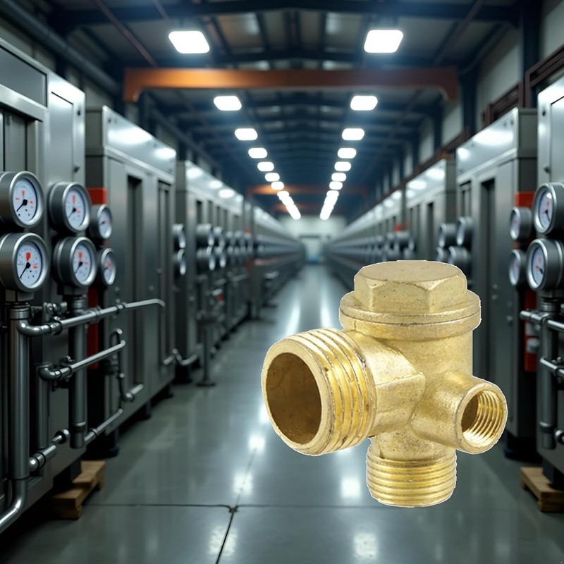 3-Port Brass Air Compressor Check Valve - Heavy-Duty Pneumatic Replacement