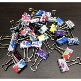 19mm Small Assorted Design Foldback Clips Paper Binder Clamps Clips Bulldog Colour (20)