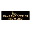 Signs ByLITA Standard Cans and Bottles Recycling Sign (Black Gold)