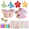 LPZMPZ Pack of 40 Craft Sets for Children, Butterfly Wooden