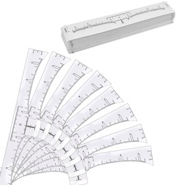 Hsyadazi Eyebrow Ruler, 100 Pieces Translucent Eyebrow Sign Ruler Stickers for Beginners Disposable Permanent Makeup Eyebrow Microblading Stencil