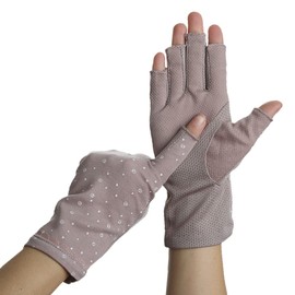 KarlyShop import 7042 Women's Fingerless Gloves, Fingerless, Fingertips, Sunburn, UV Protection, UV Protection, Thin, Short, Anti-Slip, Smartphone Driving, 17. purple