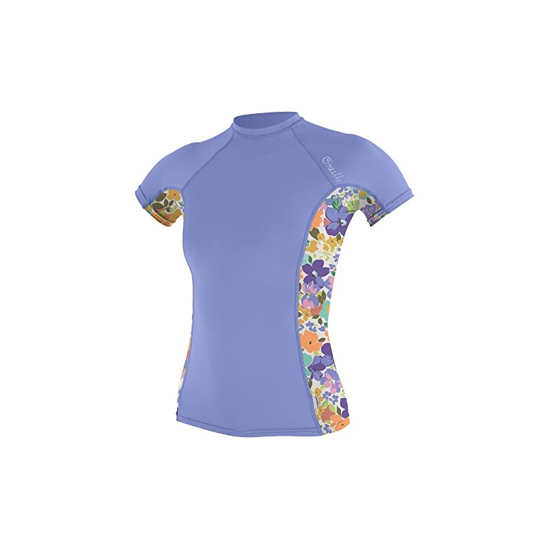 O'Neill Wetsuits Women's Standard Side Print Short Sleeve Rash Guard,