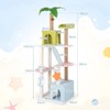 PETSITE 71 inch Beach-Themed Tall Cat Tree, Multi-Level Cat Tower