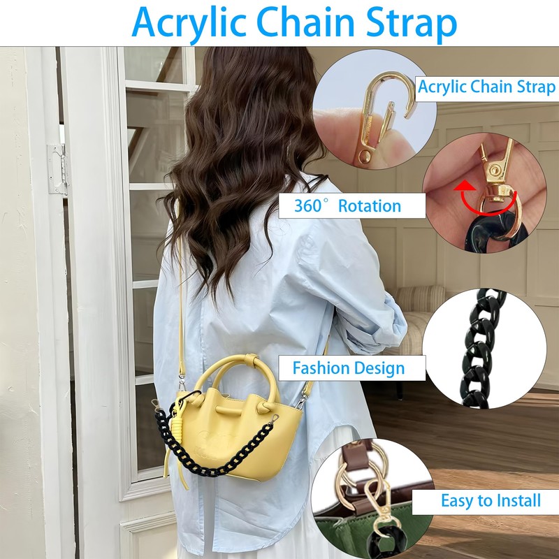 ZCLGOOD 17.7 Inch Acrylic Purse Chain Strap Decorative Replacement, Plastic