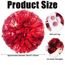 Auzlya Pack of 2 Cheerleader Pompoms, Pompoms, Cheerleading, Metallic Cheerleading Pompoms, Sports Squad Cheer Accessories, for Cheerleading, for Performance, Gymnastics