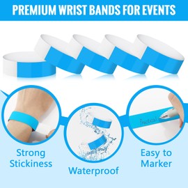 600Pcs Wristbands for Events, Colorful Wrist Bands for Event, Waterproof Paper Wristbands for Events, Paper Bracelets Entrance Wristbands for Music Events Festival Concert (6 Color)
