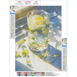 LEADINTOP Diamond Art Summer Cup Round Beads, 11.8 x 15.7 inches (30 x 40 cm), Diamond Painting Kit, Mosaic Art, Popular, Bead Art, Cute, Beginners, Adults, Kids, DIY, Handicraft Kit, Present, Arts,