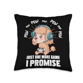 poodle Just one more game Gaming Throw Pillow