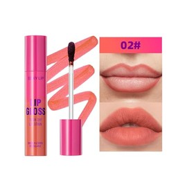 Erinde Brillo de labios peel off, tinte de labios tear-off, pintalabios de larga duración y resistente al agua, tinte líquido mate nude, maquillaje de labios altamente pigmentado para mujeres,#02