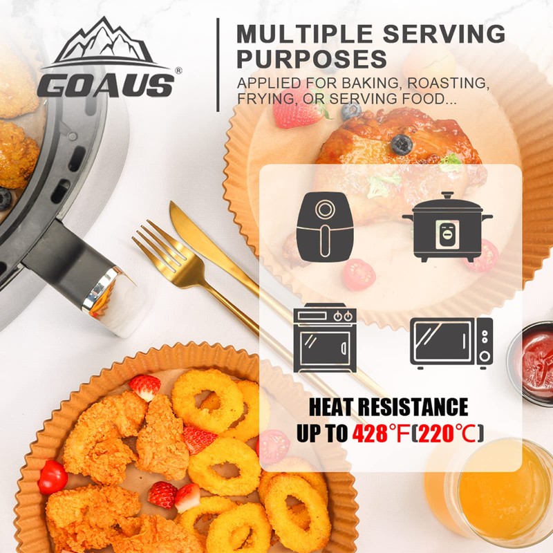 GOAUS Air Fryer 150 Pcs Round Paper Liners Disposable Large