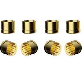 Preffair Copper RCA Chassis Dust Caps Protective Caps RCA Sockets Noise Stopper HiFi Shorting Protective Covers for DAC,Speakers,Subwoofers,Amplifier,etc (8pcs-Gold)