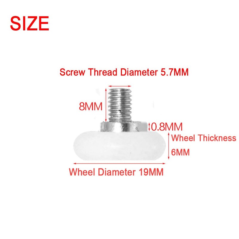 Aoktorkit 10Pcs 19mm Drawer Roller Drawer Positioning Pulley Plastic Replacement