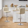 Yaheetech Bar Stools Set of 2, Adjustable PU Leather Swivel
