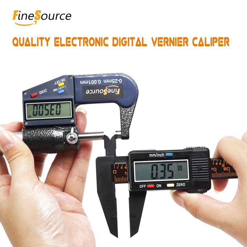 FineSource Electronic Digital Caliper Inch/Metric Conversion 0-6 Inch/150 mm Carbon