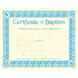 Baptism Certificate (Pk of 6) - Parchment