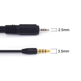 ELNONE 1.5M/5 Feet 2.5mm AV Cable to 3 RCA Aux Jack, 3.5mm to 2.5mm Adapter for Smartphones, MP3, Tablets, Speakers, Home Theater (with Conversion Line)