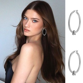 Large Knot Hoop Earrings for Women Statement 18K Gold Hoop Earrings Lightweight Hoops Trendy Gold Hoops Earrings Fashion Jewelry Gold and Silver