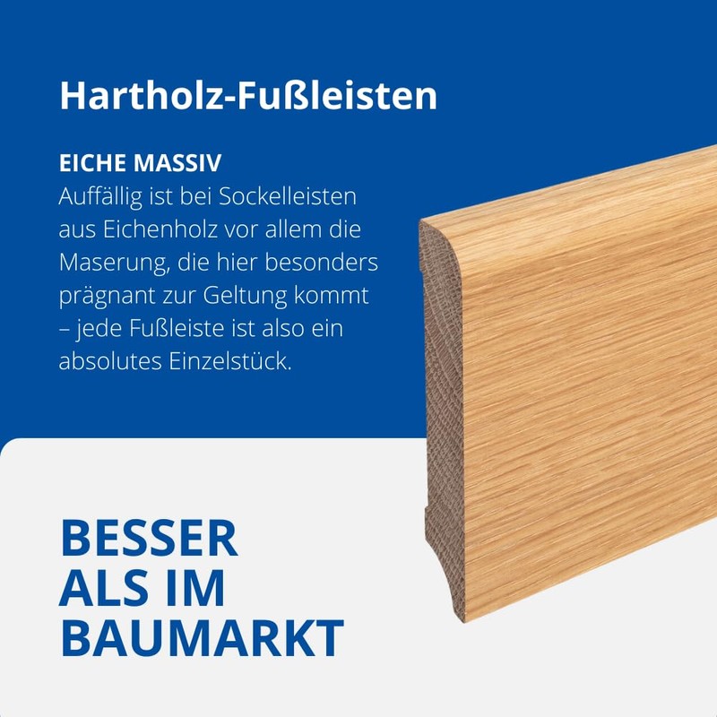 Munich Skirting Board Solid Oak Oiled Top Edge Round [Economy