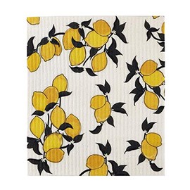 Santa Barbara Design Studio Table Sugar Compostable Organic Cotton Dishcloth, 7.75 x 7-Inch, Lemons