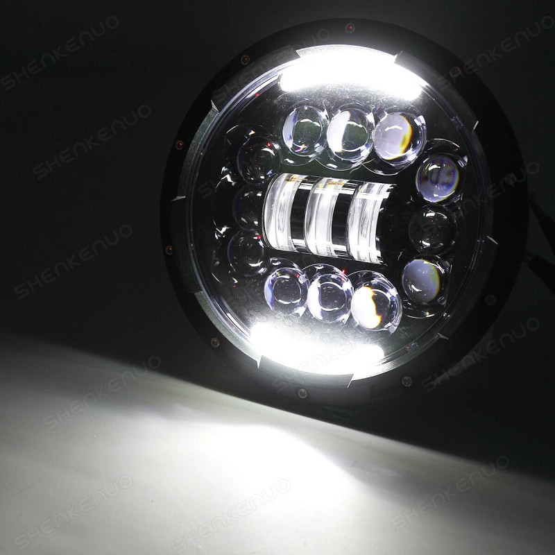 SHENKENUO For Hummer H2 2003-2009 Pair 7" inch Round LED
