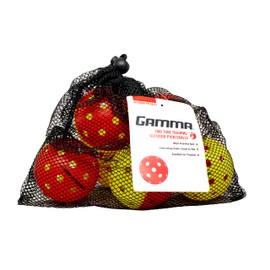 GAMMA Two Tone Training Pickleball Balls, High Visibility Outdoor Pickleballs, Ideal for All Levels of Play, Yellow/Red 12 ag