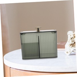 Cabilock 2pcs Transparent Cotton Swab Holder with Lid Compact Storage Organizer for Cotton Pads and Balls Lightweight Makeup and Accessory Container Dustproof Design for Bathroom and
