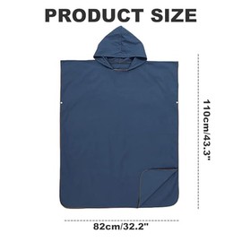 Nivofu Poncho de Surf con Capucha - Toalla Cambiante, Bata de Secado Rápido de Microfibra para Playa, Piscina, Surf y Actividades Acuáticas, Incluye B