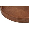 HofferRuffer Faux Leather Round Serving Tray, Vegan Croco Leather Decorative