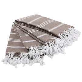 Cacala Pure Series - Set of 4 Turkish Peskir Hand & Face Towels Lightbrown