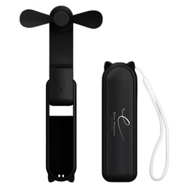 Elite-Skincare Portable Handheld Mini Fan, Small USB Rechargeable Handheld Fan, Foldable Personal Fan with 10 Hrs Long Battery Life, 3 Speed Wind, 270° Adjustable Eyelash Fan for Travel - (Black)