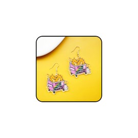 Cute Earrings For Women, Silver Hooks Funny Quote Dangle Earring IDK I Just Work Here Kawaii Hypoallergenic Trendy Fun Non Tarnish New Year Holiday Birthday Jewelry Gift (Fine)