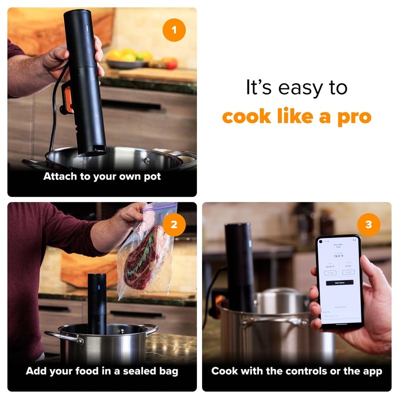 Anova Culinary Sous Vide Precision Cooker Mini, 850 Watts, Black