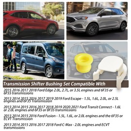 XYgdhqpt Transmission Shifter Bushing Set KV6Z7K340A and DG9Z7S004A - For Ford Shifter Linkage Bushing and shift cable cap - For Ford Edge, Escape, Fusion, Transit Connect, C-Max