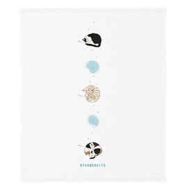 Contex Imabari Towel, Hand Towel, Hot Towel Handkerchief, Cloth Gauze, Nyanmonite, Blue, Approx. 13.0 x 15.0 inches (33 x 38 cm)