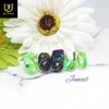 Green Graphic Handmade Nail Tips - Long Almond / 그린그래픽