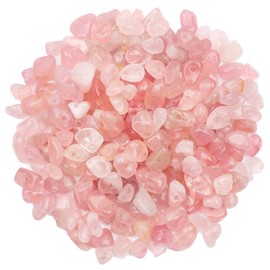 Pack of 500 Gemstone Beads, Rose Quartz Beads for Threading, Crystal Beads, Gemstone Beads for Crafts, 5-8 mm, Irregular Drilled Natural Stone Beads for DIY Bracelets, Necklaces, Earrings, Jewellery