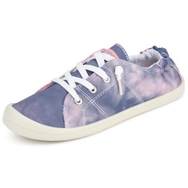 JENN ARDOR Tenis bajos de lona para mujer, cómodos, informales, para caminar, Azul2, 10