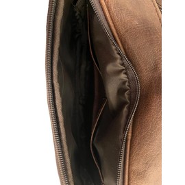 Rowallan Mens Structured Brown Leather Large Wash Travel Toiletry Bag Wet Pack