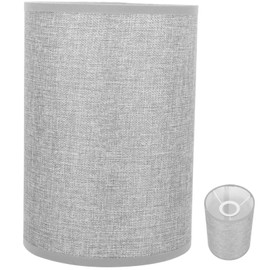 TOVINANNA Fabric Barrel Lamp Shade, Classic Modern Style, Linen Lampshade for Table, Bedside, Floor Lamp, Assembly Required Lamp Shade Replacement for Lighting Fixture(Grey)