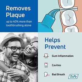 TEPE - cepillo para polvo interdental original, cepillo para polvo dental suave para limpieza de dientes, paquete de 25, 0,7 mm, espacios medianos, amarillo, tamaño 4