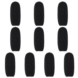 Pack of 10 Foam Windscreen for Lavalier Microphones, Replacement Wind Protection, Pop Protection Microphone, Mini Microphone Headset Windscreen, for Microphone Small, Lavalier Headphones (Black)