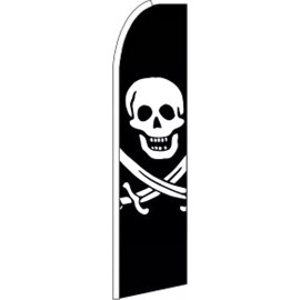 Skull And Bones 3 ft X 11 1/2 ft Polyester Swooper Flag