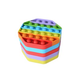 5 Pack Silicone Bubble Sensory Pop Fidget Toy, Office Toys, Anxiety Relief Squeeze Sensory, Autism, ADHD and Special Needs Stress Reliever, 5 Colors Including Rainbow by Treycer