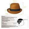 Panchitalk Classic Fedora Hat with Feather Bowler Dome Hard Faux