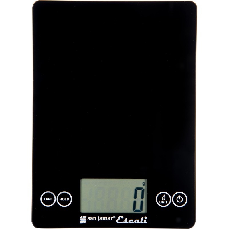 San Jamar Escali Glass Digital Food Scale, Black