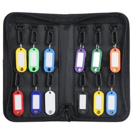 Uniclife Portable Zippered Key Case Waterproof and Fireproof Key Organizer with 15 Colorful Key Tags and Hooks Key Storage Book for Offices Real Estate Agencies Hotels and Rental Management