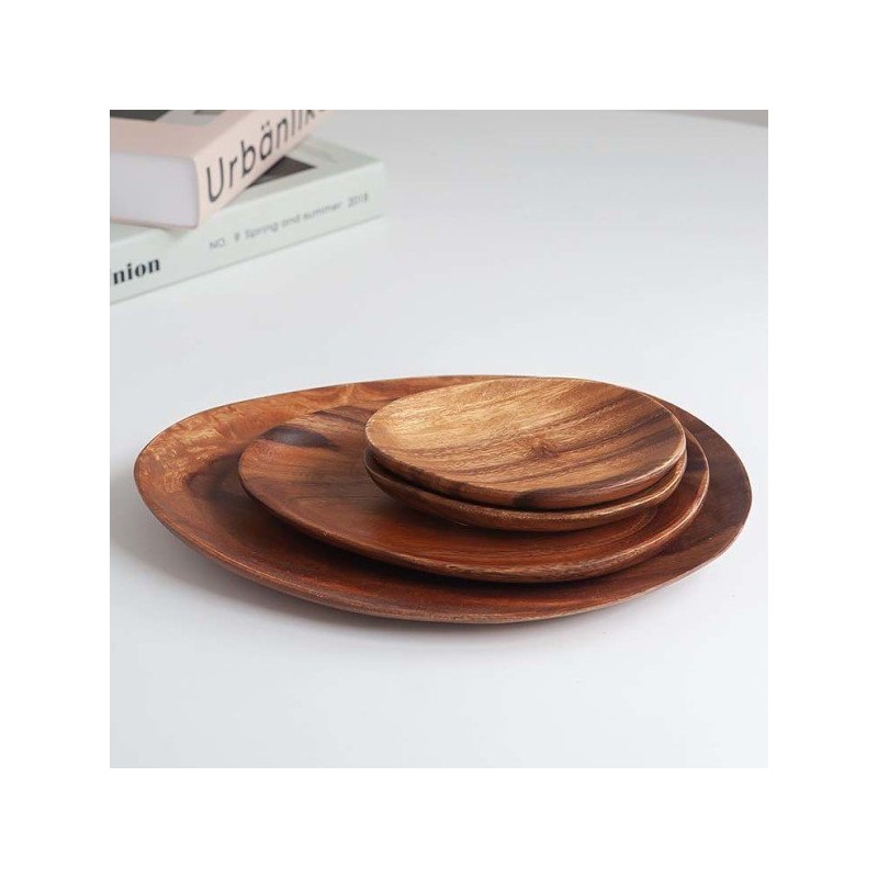 Nicot Wood Mongdol Plate L / 니코트 우드 몽돌 플레이트