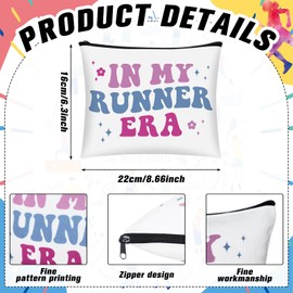 Kacctyen 12 Pcs Running Makeup Bag Gifts for Women Track and Field Cosmetic Zipper Pouch Bag Giftsfor Runners Female Funny Toiletry Bag for Lover Gifts Mothers Day Cross Country Marathon Souvenir