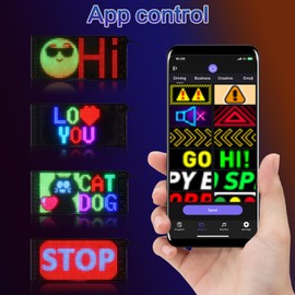 Rupse 10.6"x4.7" Flexible LED Sign for Car, IP66 Waterproof Programmable Scrolling Bright Advertising LED RGB Display Banner, App Control Custom USB 5V Led Matrix Panel for Shop, Car, Bar